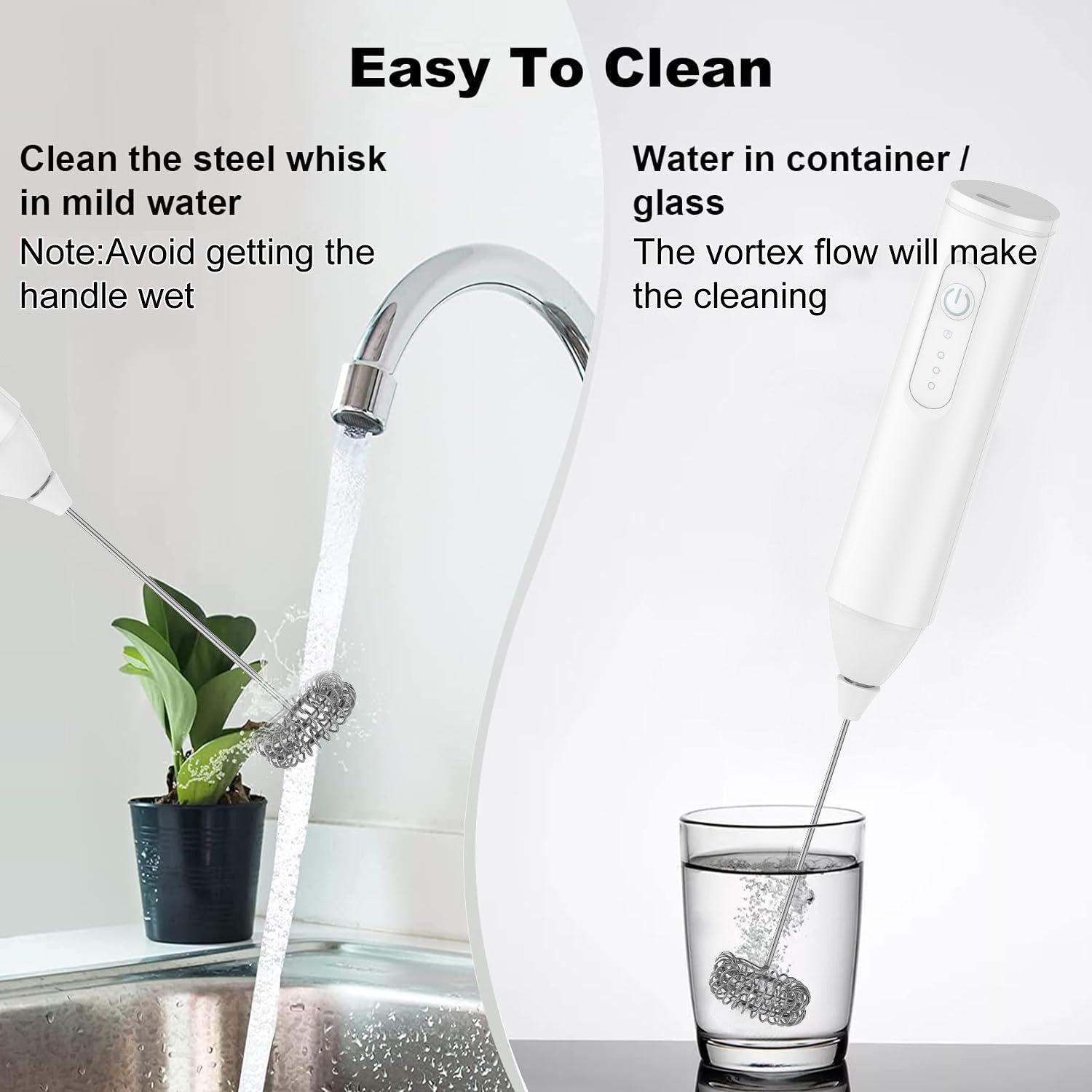 USB Rechargeable Foam Maker Coffee Whisk Mixer